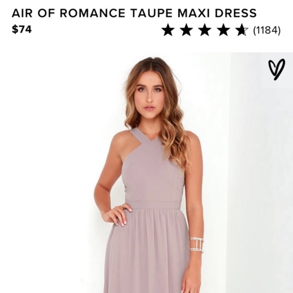 Lulus Air of Romance Taupe Maxi Dress - size med.